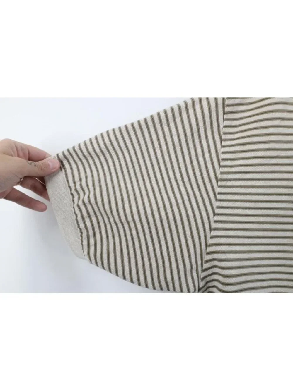 Vintage 90s Ralph Lauren Mens Large Distressed Striped Knit Golf Polo Shirt